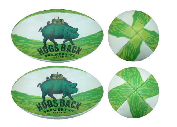 size 5 pvc rugby ball with green print