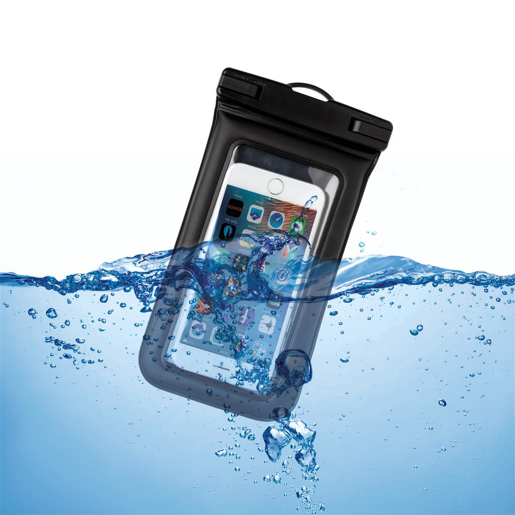 waterproof phone pouch in water