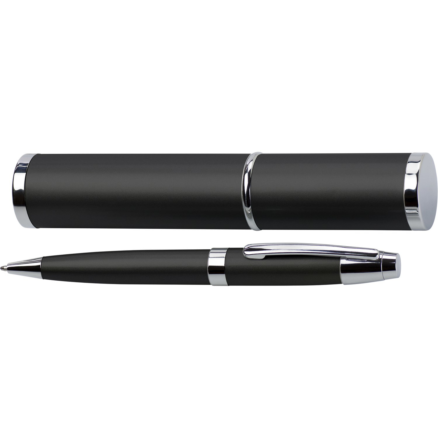 black metal ballpen with case