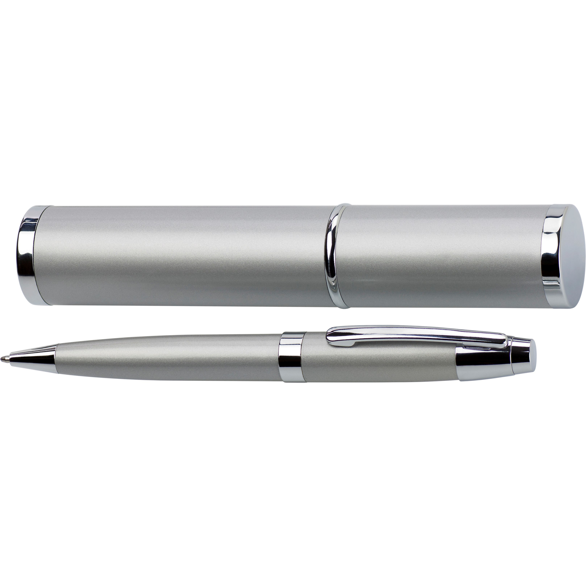 silver metal ballpen with case