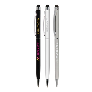 Show details for Minnelli Shiny Ballpoint Pen 	Minnelli ballpen in black white and silver