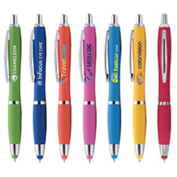 lopez ballpen with stylus in a range of colours printed