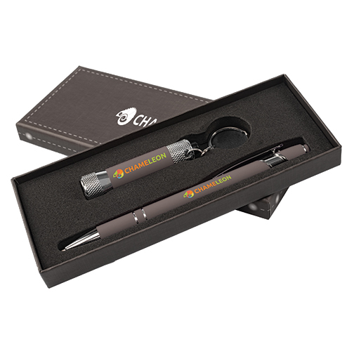 gift set with crosby softpen and mcqueen torch in grey