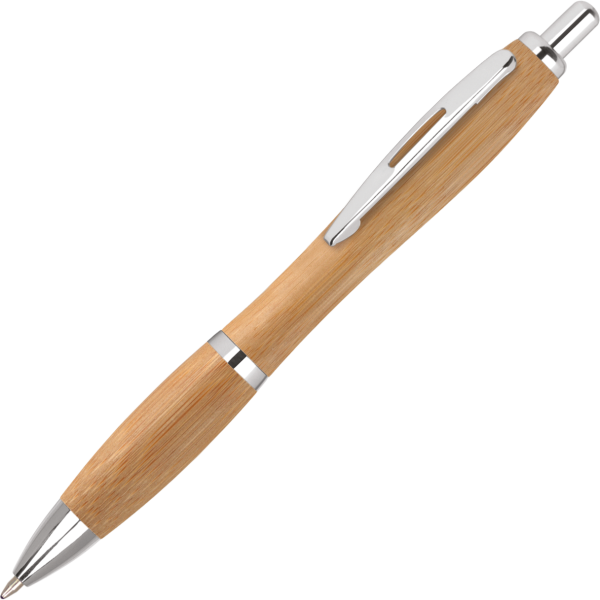 contour bamboo pen with silver trim