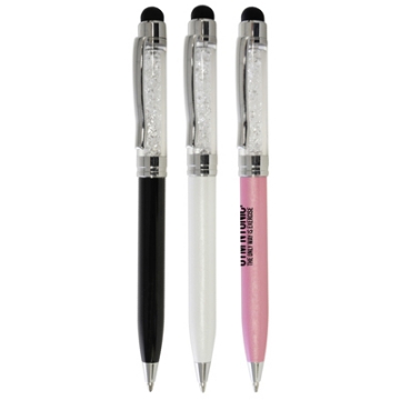Show details for Crystal HL Ballpoint pen 3 Ballpoint Pens with crystals in black white and pink