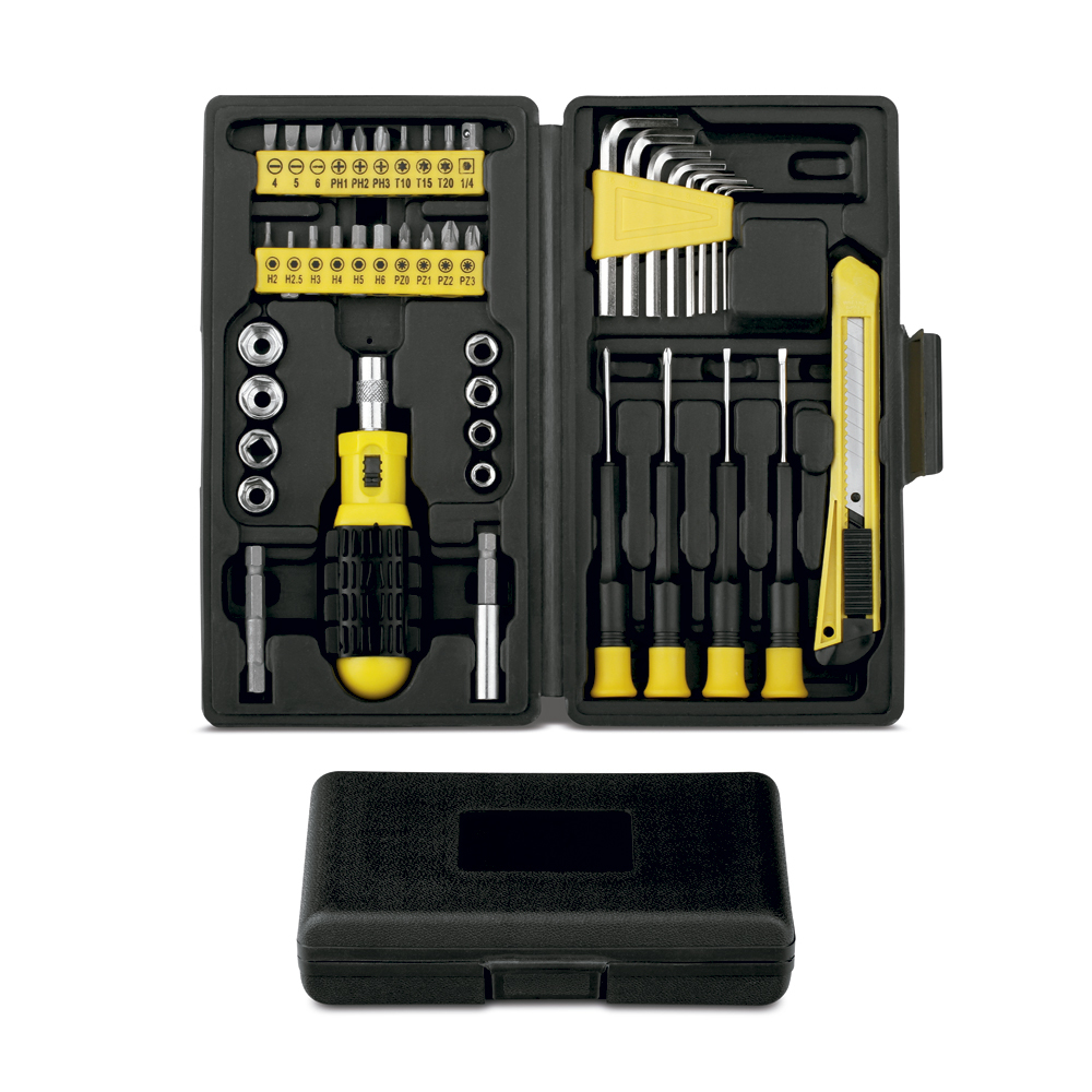 image of a tool set open without print to the lid