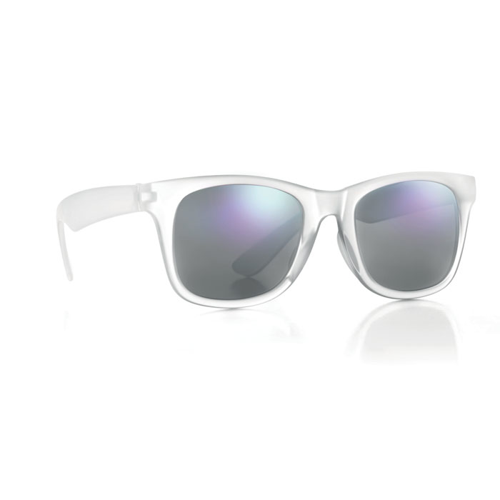 mirrored lens sunglasses with white arms