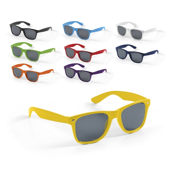 group shot of sunglasses in a range of colours