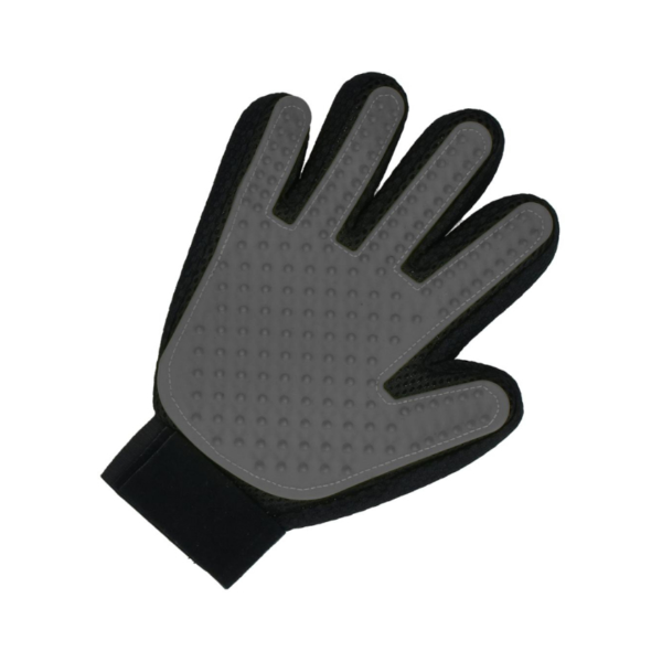 Pet grooming glove black with grey rubber side