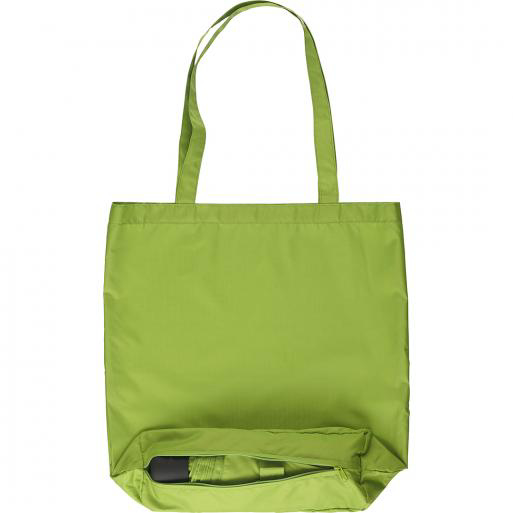 green bag showing area the umbrella folds away in to