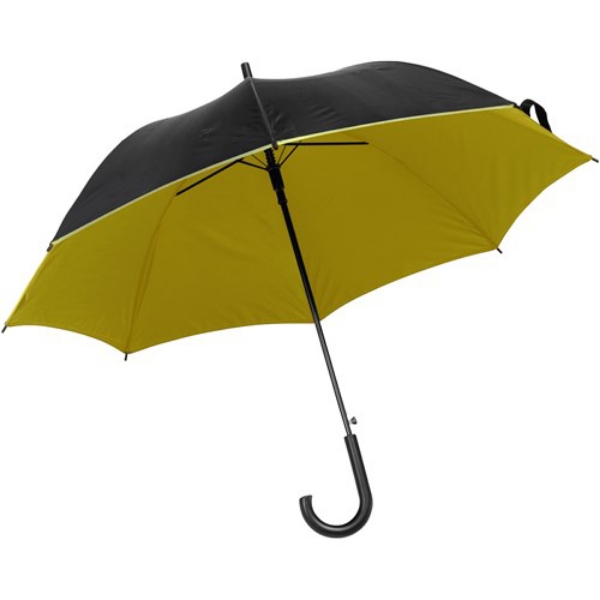 contrast umbrella in black and yellow
