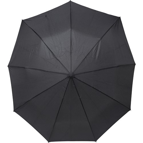 	black telescopic umbrella open top view