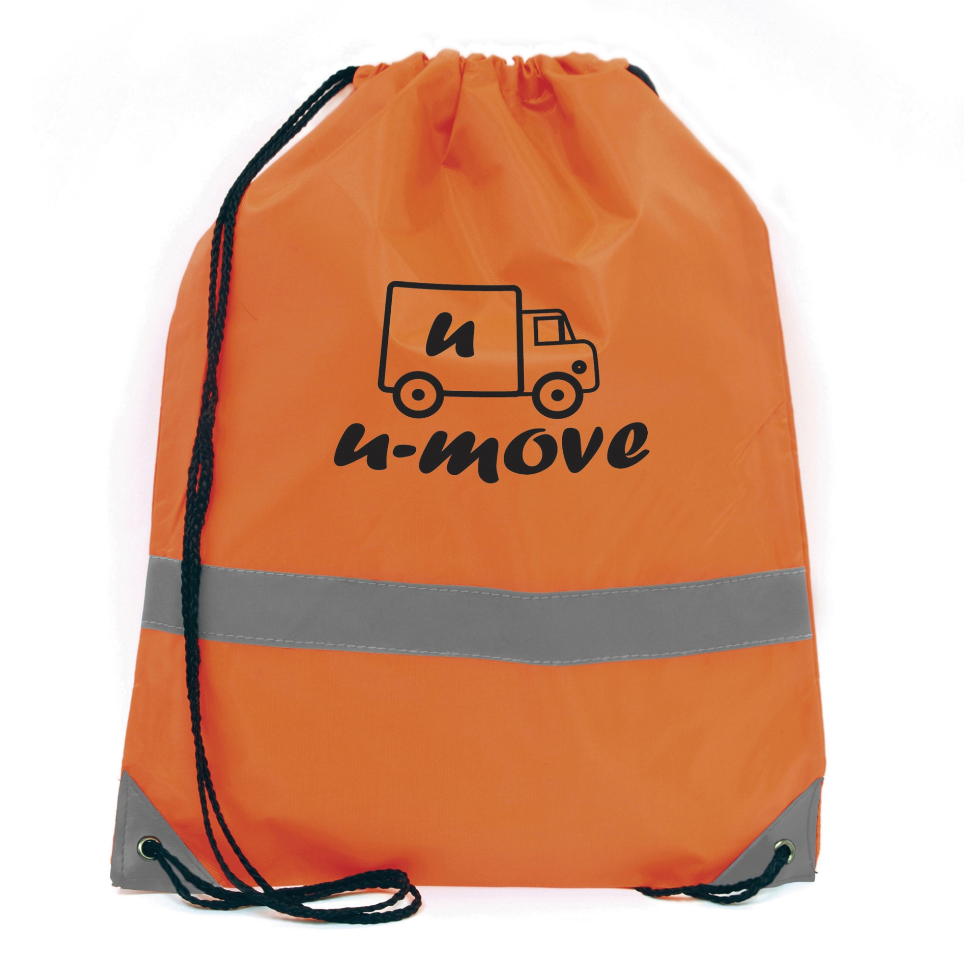 Orange hi vis drawstring bag