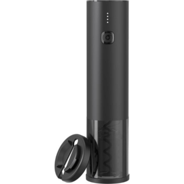 Show details for Electric Corkscrew Solid Black Black electric corkscrew standing