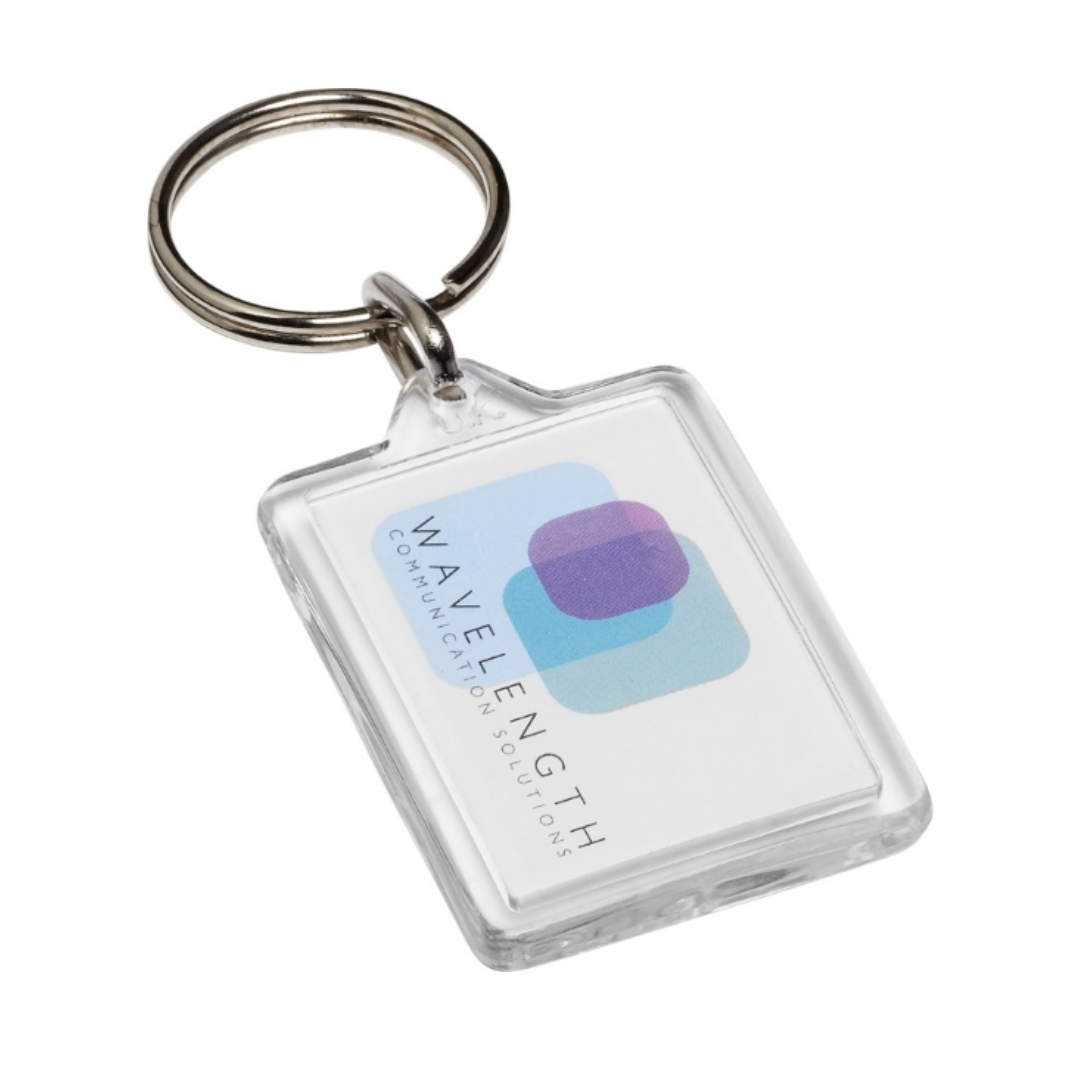 rectangular keyring printed with custom design