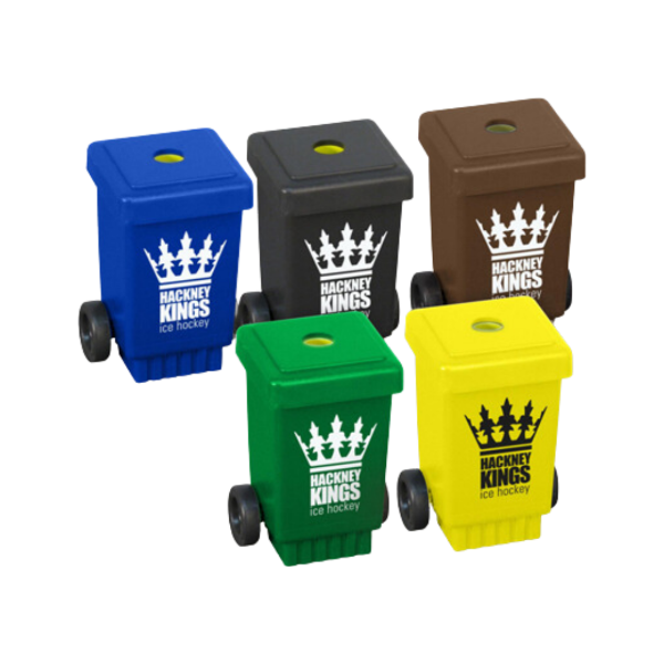 Wheelie Bin Pencil Sharpener in various different colours