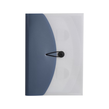 Show details for Document Bag/Folder Document Bag/Folder in blue and white with black button and elastic loop