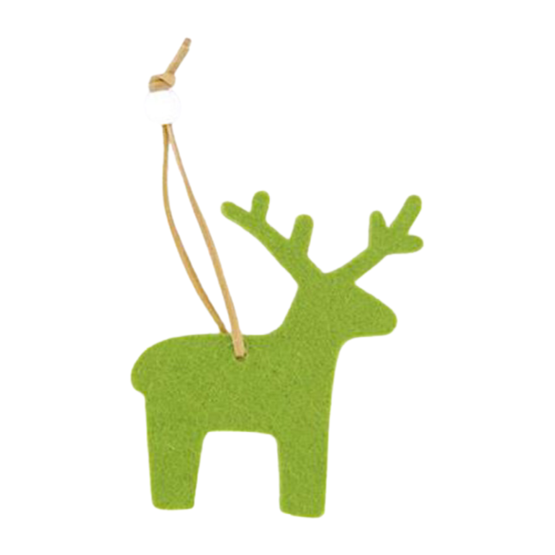 	Fantasy Felt Christmas Decoration green reindeer
