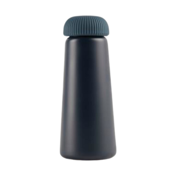 Show details for VINGA Erie RCS steel vacuum bottle 	Navy cone shaped steel vacuum bottle with a grip handle