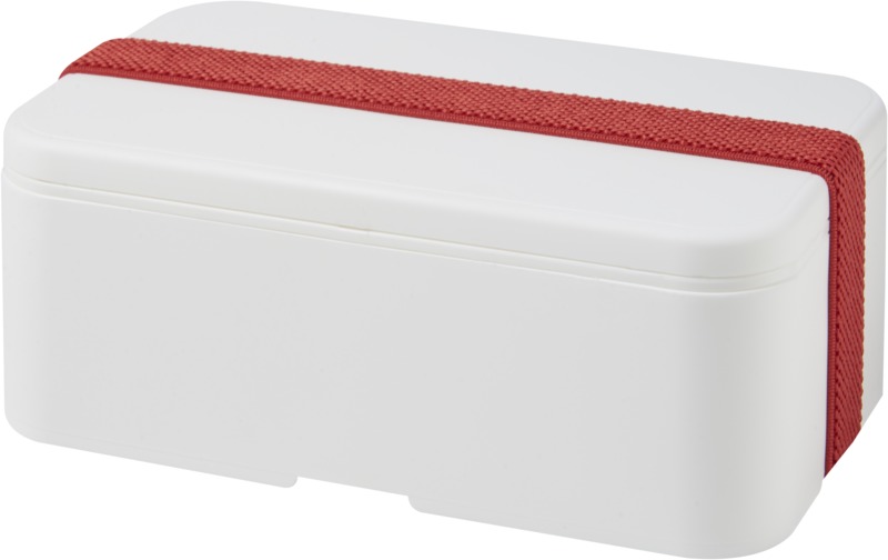 lunch box in white with red strap