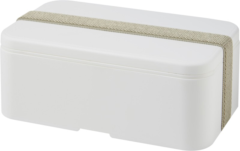 lunch box in white with grey strap