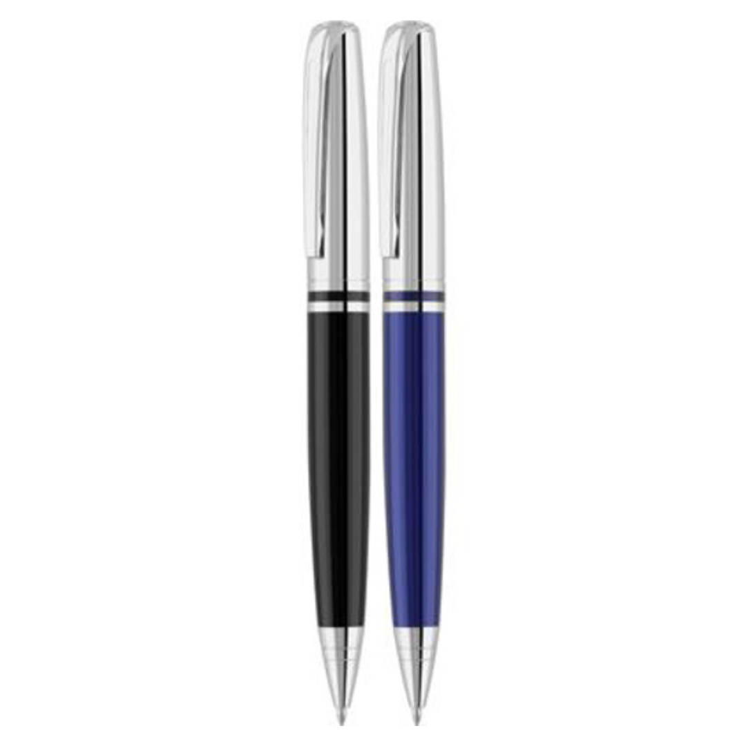 Othello Ballpen in black and silver and blue and silver