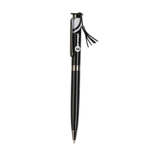 a black pen with a mortarboard to the top