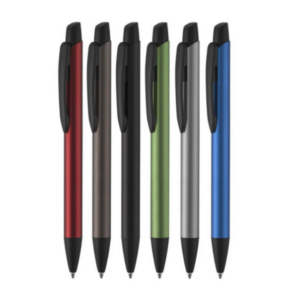 Sleek design black pen available with different barrel colours