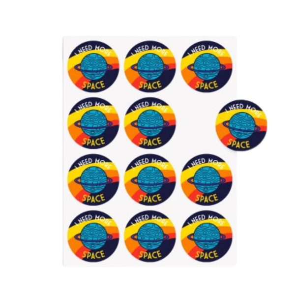 round paper stickers on a sheet