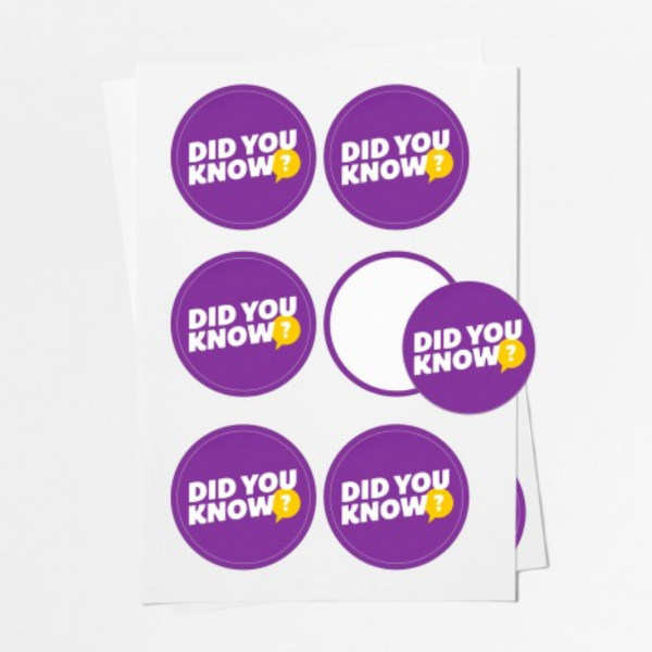 Picture of Round Paper Stickers On Sheet