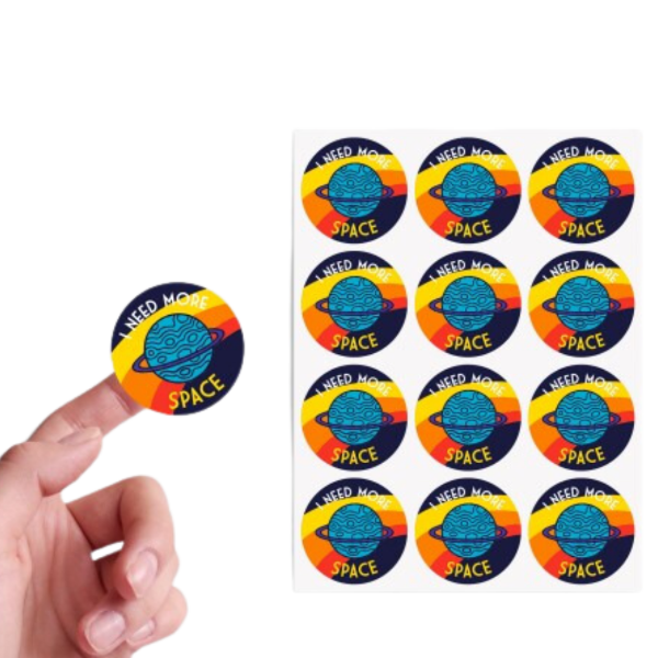 Picture of Round Paper Stickers On Sheet