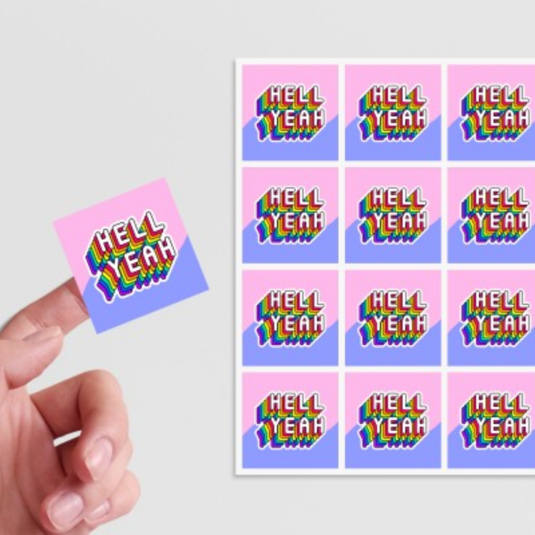 Picture of Square Stickers On Sheet