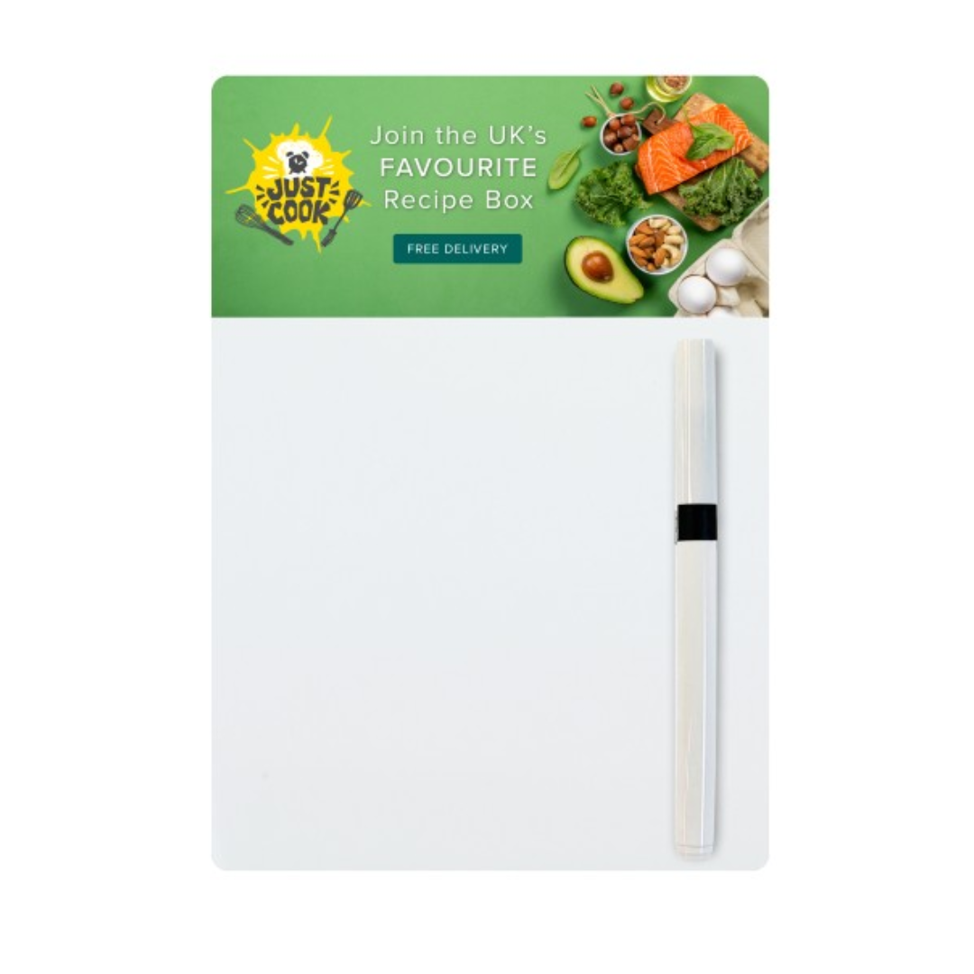 magnetic memo board with print and pen
