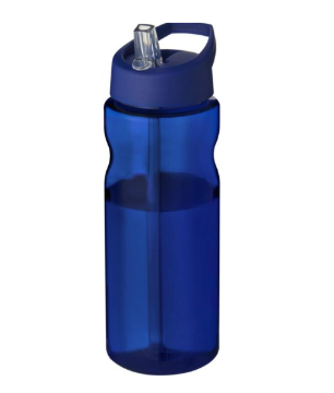 Show details for H2O Eco Base 650ml Spout Lid Bottle Blue transparent water bottle with straw lid