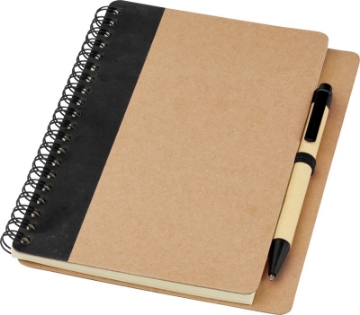 Show details for Priestly recycled notebook with pen Black Recycled Notebook with Pen