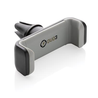 Black & Grey recycled plastic 360 degree car phone holder with print