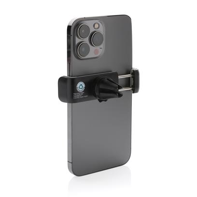 Black & Grey recycled plastic 360 degree car phone holder in use