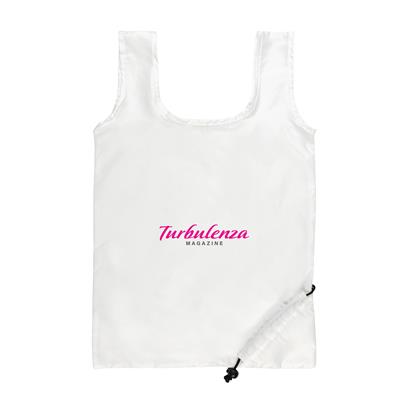 White RPET 190T foldable shopper with print