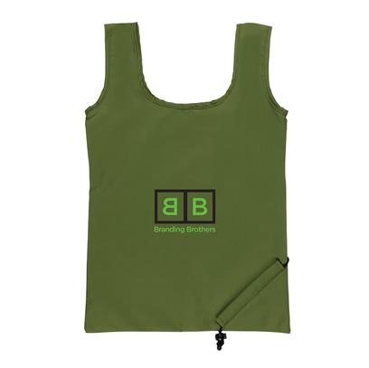 Green RPET 190T foldable shopper with print