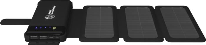 solar wireless charging power bank in use