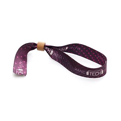 RPET Wristband With Wooden bead and print	