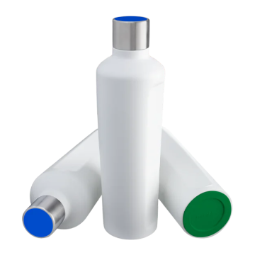 Show details for Thermo Drinking Bottle mySTEELONE White Thermo Drinking Bottle with Blue lid and Green base