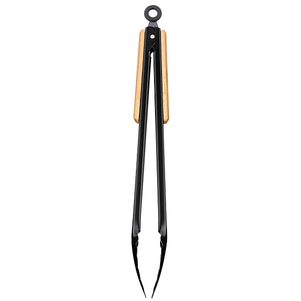 Black lacquered barbecue tongs