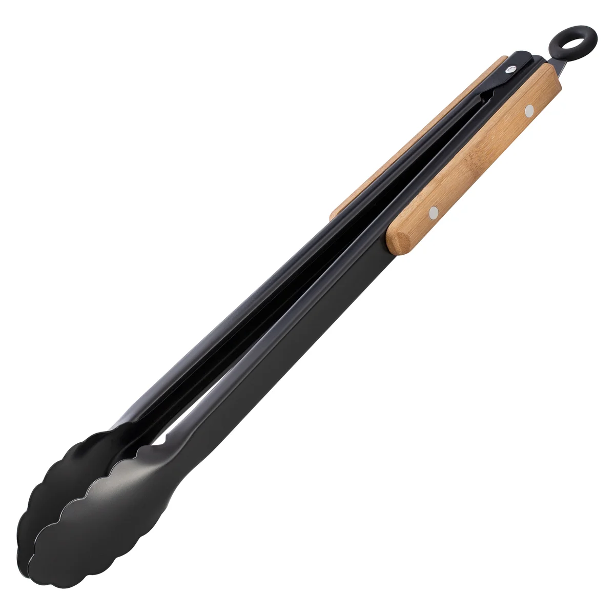 Black lacquered barbecue tongs