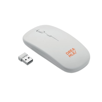 Show details for Wireless optical mouse in recycled ABS Wireless rechargeable optical mouse in recycled ABS with print