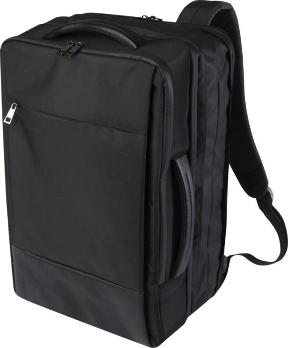 recycled expandable laptop backpack that has been expanded