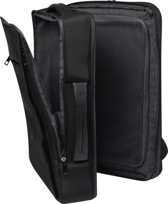 inside of recycled expandable laptop backpack
