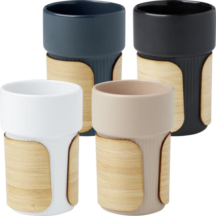 Fika 340 ml tumblers with bamboo sleeves