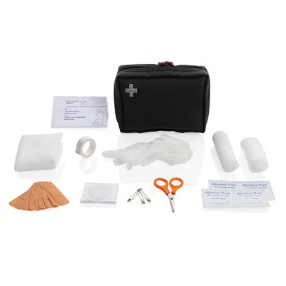 Recycled Nubuck Pouch First Aid Set with components