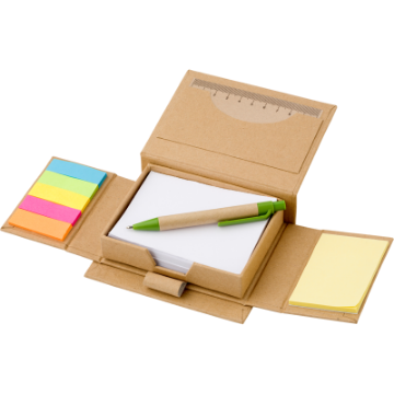 Show details for Memo Stationery Set Memo holder open with components